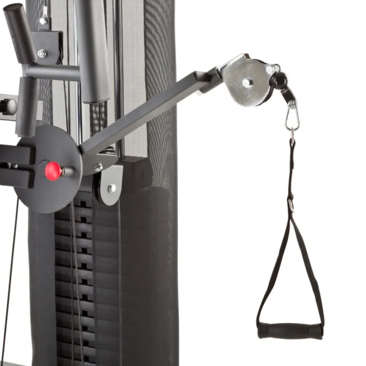 Machine de fitness et musculation à domicile multi-poste avec colonne de poids 91 kg et poulie haute / basse