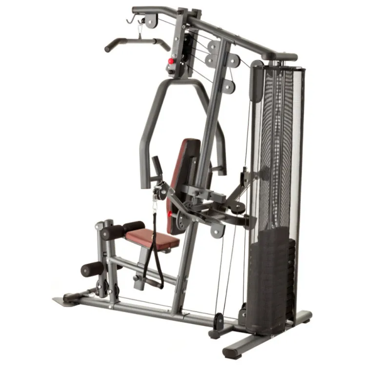 Machine de fitness et musculation à domicile multi-poste avec colonne de poids 91 kg et poulie haute / basse
