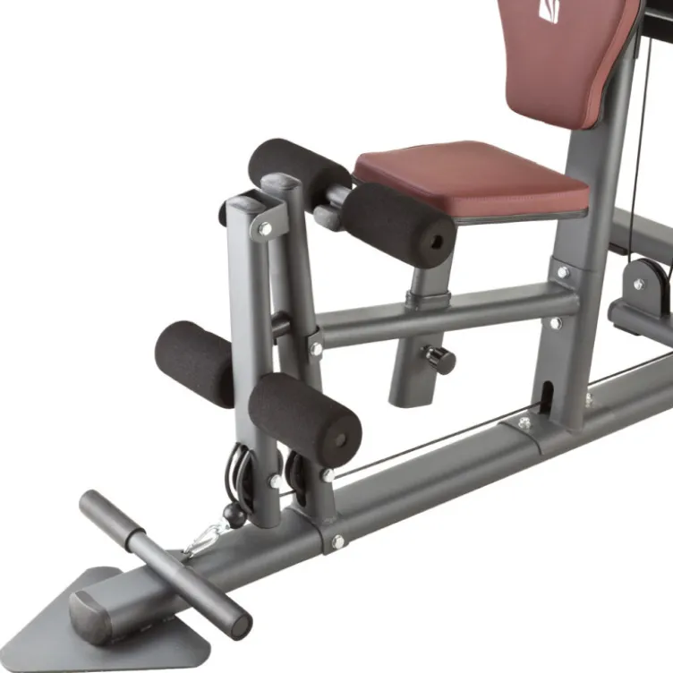 Machine de fitness et musculation à domicile multi-poste avec colonne de poids 91 kg et poulie haute / basse