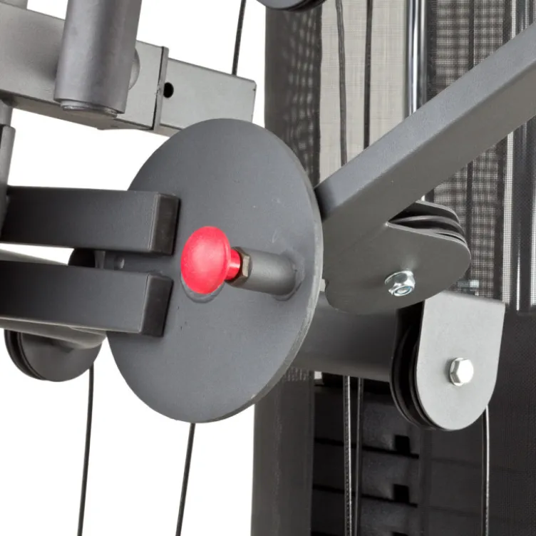 Machine de fitness et musculation à domicile multi-poste avec colonne de poids 91 kg et poulie haute / basse