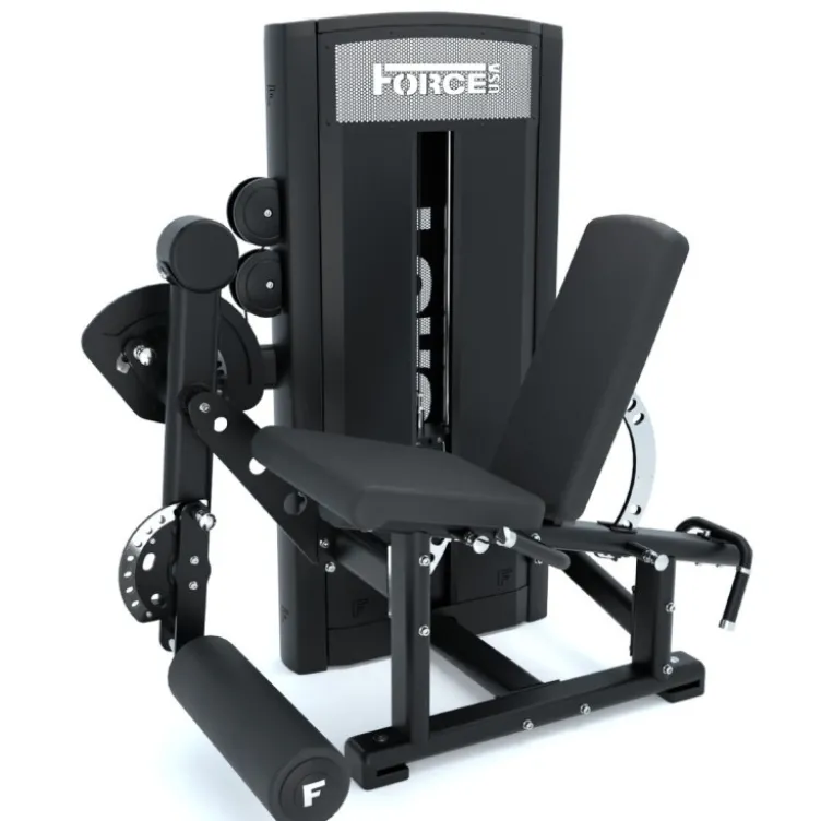 Machine leg curl leg extension à charge guidée Force USA Ridge Series F-R-LELC - Siège et coussin pour les jambes réglables