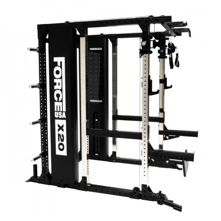 Machine Multi Trainer rack à squat avec pile de poids de 260 kg -Machine X20 Pro Force USA
