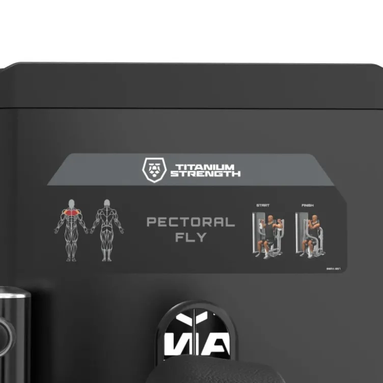 Machine à ouvertures pectorales à charge guidée 125 kg Titanium Strength Black Series RX