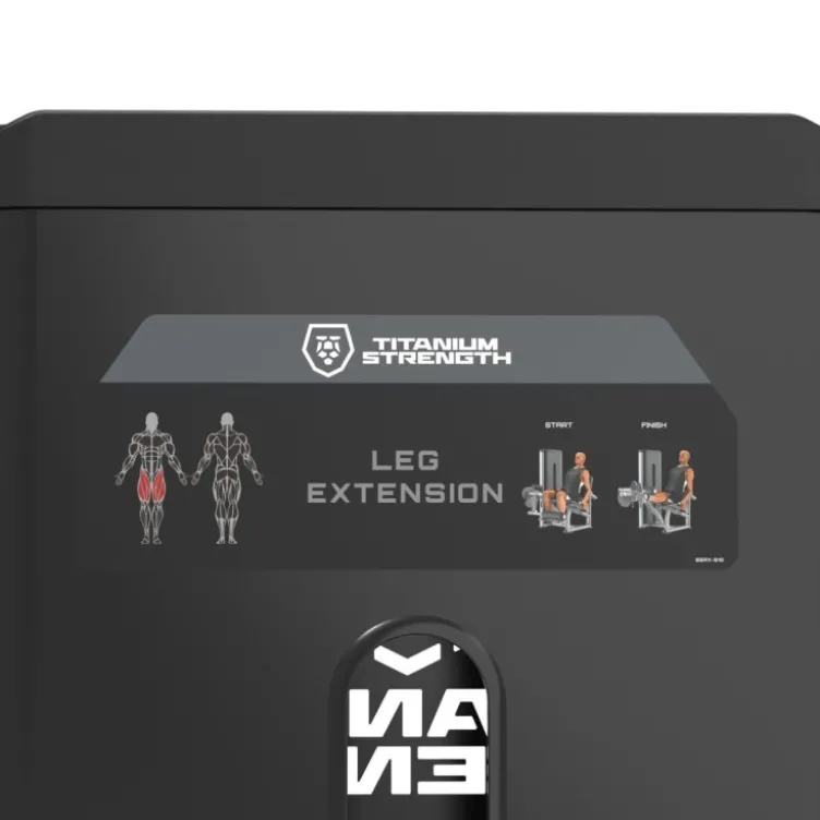 Machine professionnelle Leg Extension à charge guidée 125 kg pour quadriceps BSRX-S18 - Titanium Strength Black Series RX