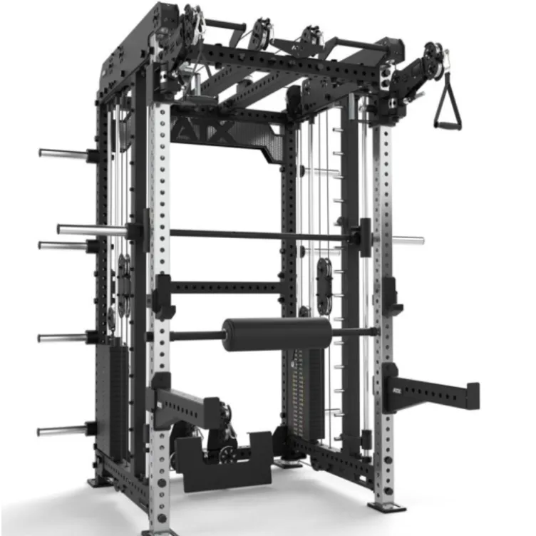 Multi Pull Smith Rack ATX fitness 2 x 110 kg avec résistance extrême de 1000 kg et 6 points de traction pivotants