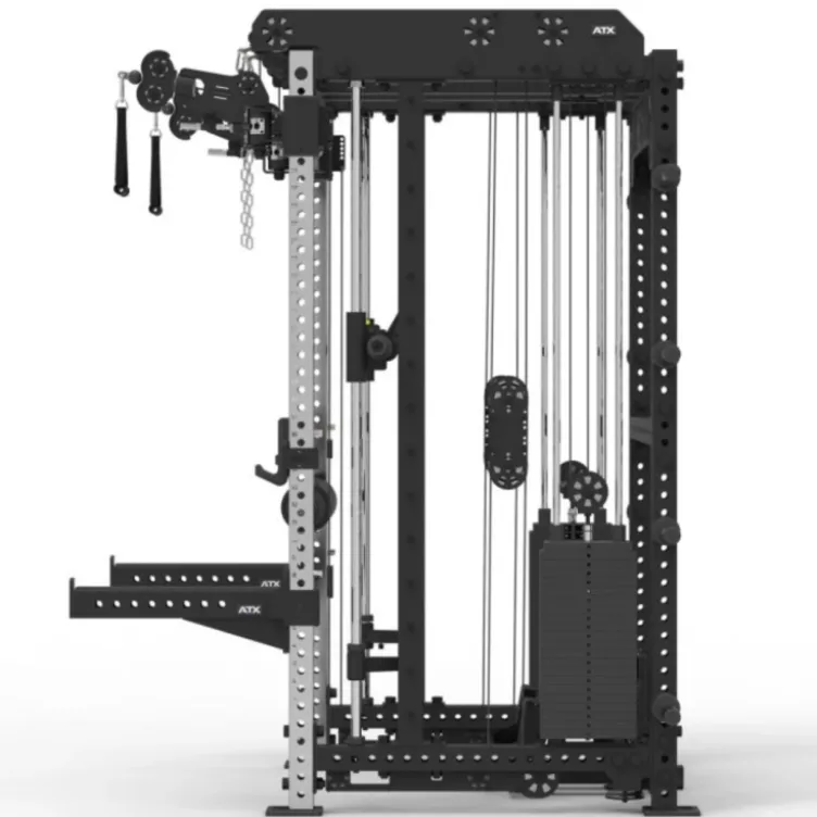 Multi Pull Smith Rack ATX fitness 2 x 110 kg avec résistance extrême de 1000 kg et 6 points de traction pivotants