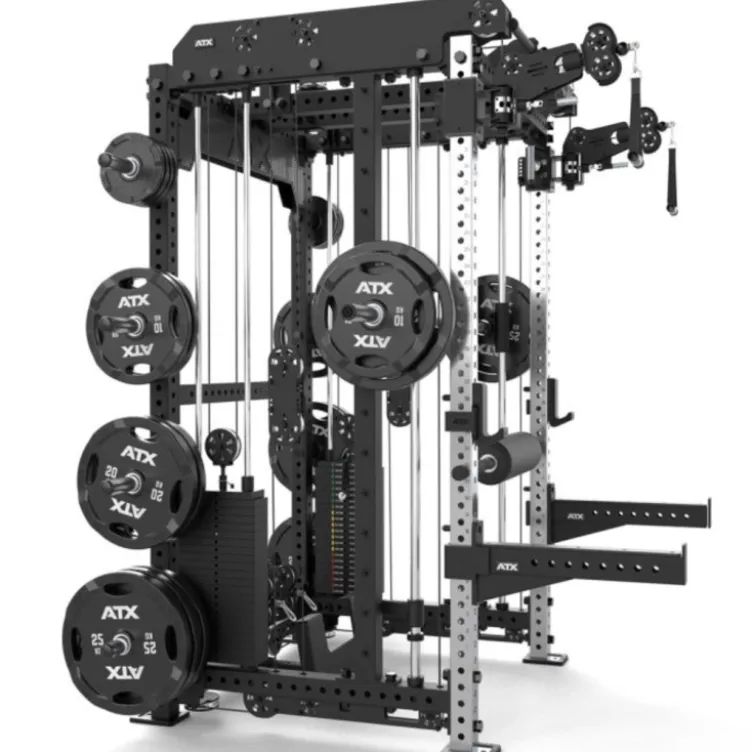 Multi Pull Smith Rack ATX fitness 2 x 110 kg avec résistance extrême de 1000 kg et 6 points de traction pivotants