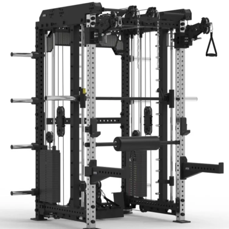 Multi Pull Smith Rack ATX fitness 2 x 110 kg avec résistance extrême de 1000 kg et 6 points de traction pivotants