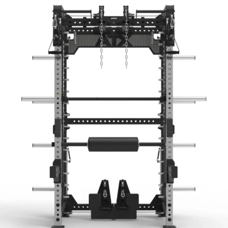 Multi Pull Smith Rack ATX fitness 2 x 110 kg avec résistance extrême de 1000 kg et 6 points de traction pivotants