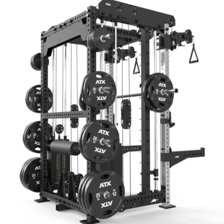 Multi Pull Smith Rack ATX fitness 2 x 110 kg avec résistance extrême de 1000 kg et 6 points de traction pivotants