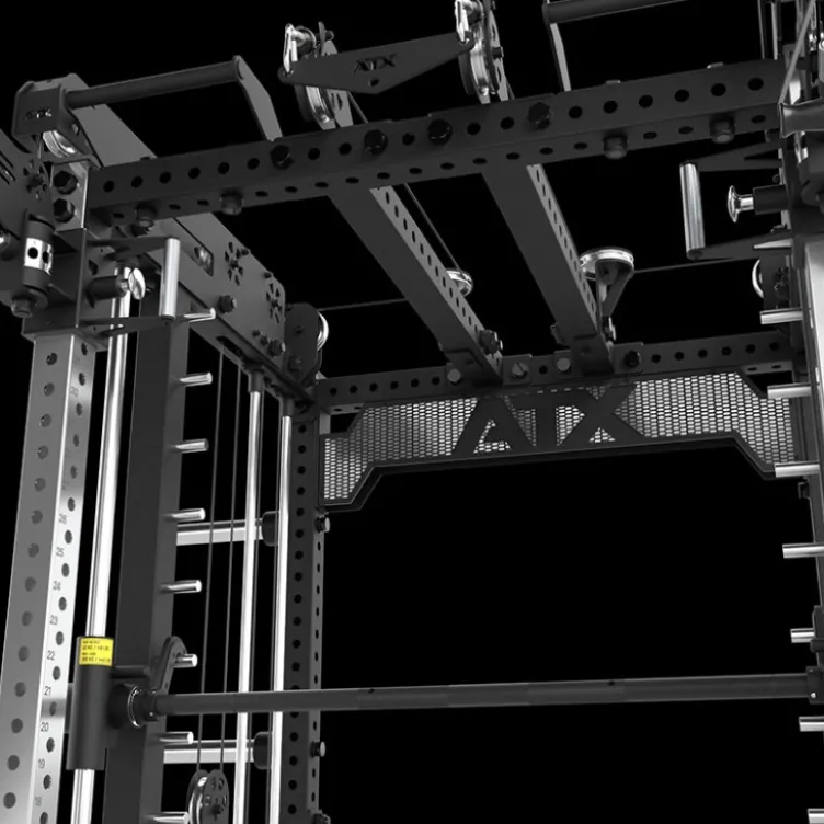 Multi Pull Smith Rack ATX fitness 2 x 110 kg avec résistance extrême de 1000 kg et 6 points de traction pivotants