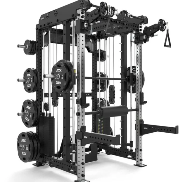 Multi Pull Smith Rack ATX fitness 2 x 110 kg avec résistance extrême de 1000 kg et 6 points de traction pivotants