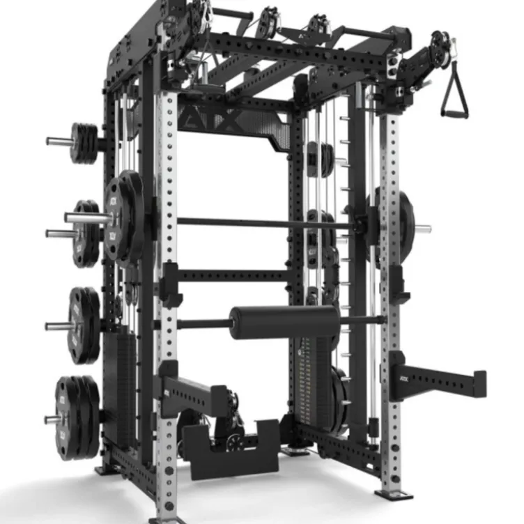 Multi Pull Smith Rack ATX fitness 2 x 110 kg avec résistance extrême de 1000 kg et 6 points de traction pivotants