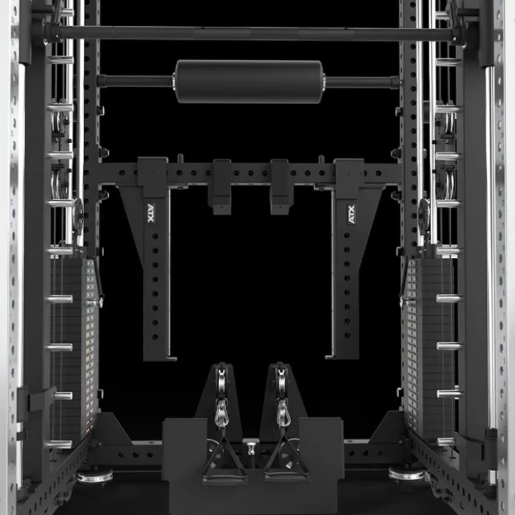 Multi Pull Smith Rack ATX fitness 2 x 110 kg avec résistance extrême de 1000 kg et 6 points de traction pivotants