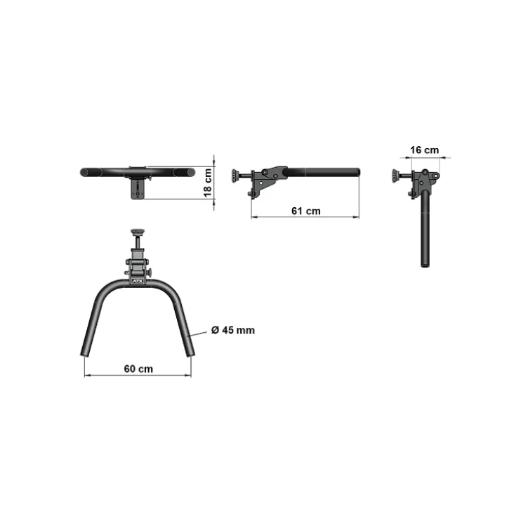 Option Poste à dips pliable Universelle pour Racks de musculation ATX série 500 - 600 - 700