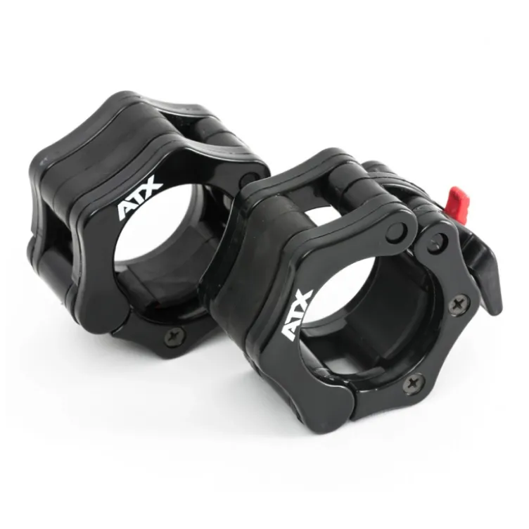 Pack ATX - Barre de musculation olympique 220 cm chromée avec colliers de serrage et 107.5 kg de poids