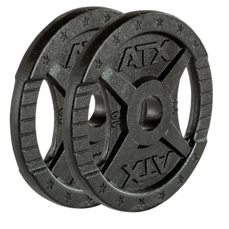 Pack ATX - Barre de musculation olympique 220 cm chromée avec colliers de serrage et 107.5 kg de poids