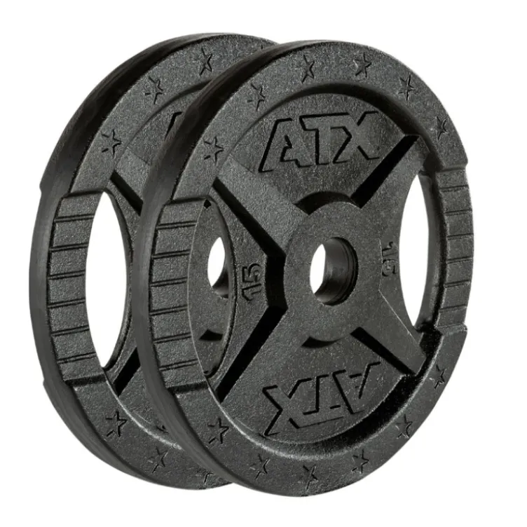 Pack ATX - Barre de musculation olympique 220 cm chromée avec colliers de serrage et 107.5 kg de poids