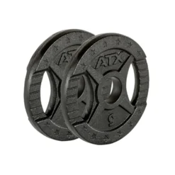 Pack ATX - Barre de musculation olympique 220 cm chromée avec colliers de serrage et 107.5 kg de poids