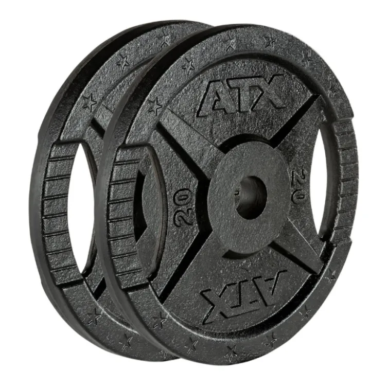 Pack ATX - Barre de musculation olympique 220 cm chromée avec colliers de serrage et 107.5 kg de poids