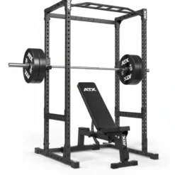 Pack ATX Rack compact 195 cm avec banc de musculation et kit de poids + barres olympiques