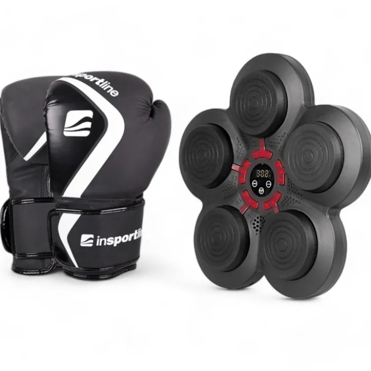Pack boxe - Cible de frappe électronique et murale avec paire de gants de boxe - Entraînement à domicile