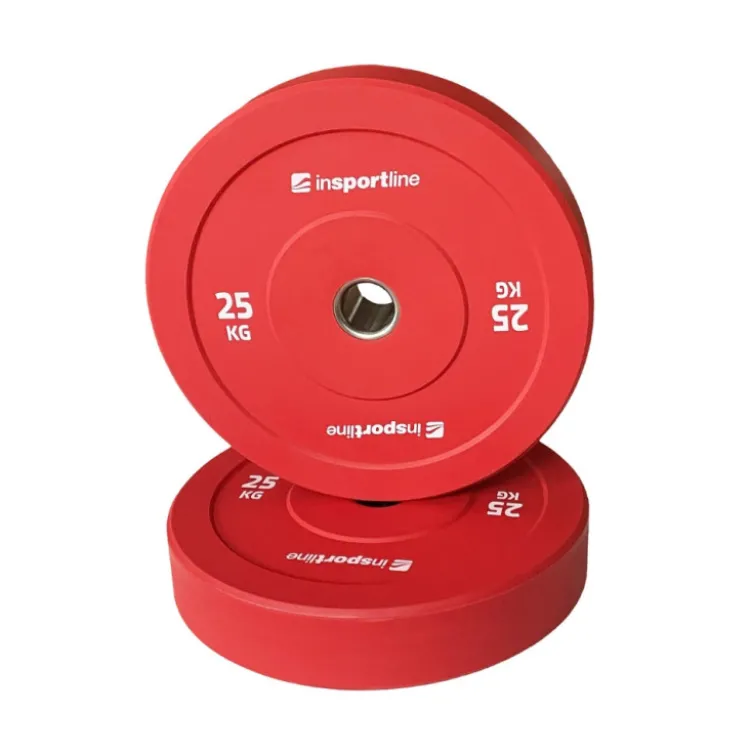 Pack de 150 kg de disques de poids bumper plates en caoutchouc de 5 à 25 kg avec code couleur