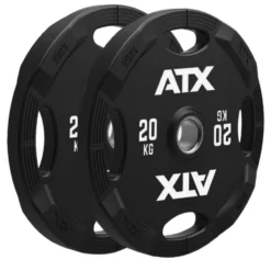 Pack de 107.50 kg de poids en caoutchouc à poignées et barre de musculation avec colliers de serrage magnétiques