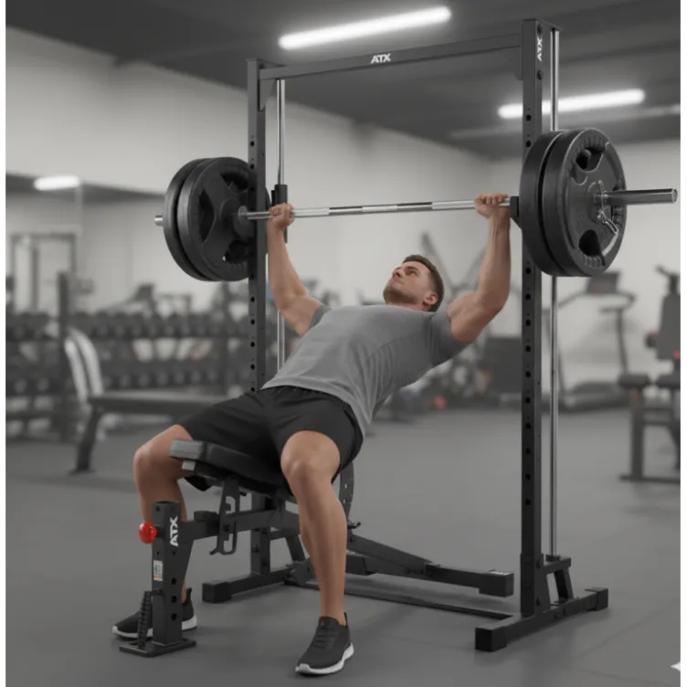 Pack de musculation ATX avec smith machine et banc de musculation réglable - Set de disques de poids standards 80 kg