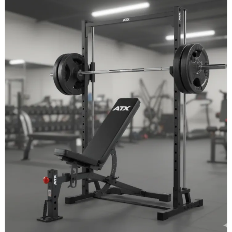 Pack de musculation ATX avec smith machine et banc de musculation réglable - Set de disques de poids standards 80 kg