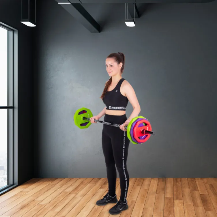 Pack d'entraînement complet barre de musculation 140 cm et plaques de poids 4-19 kg