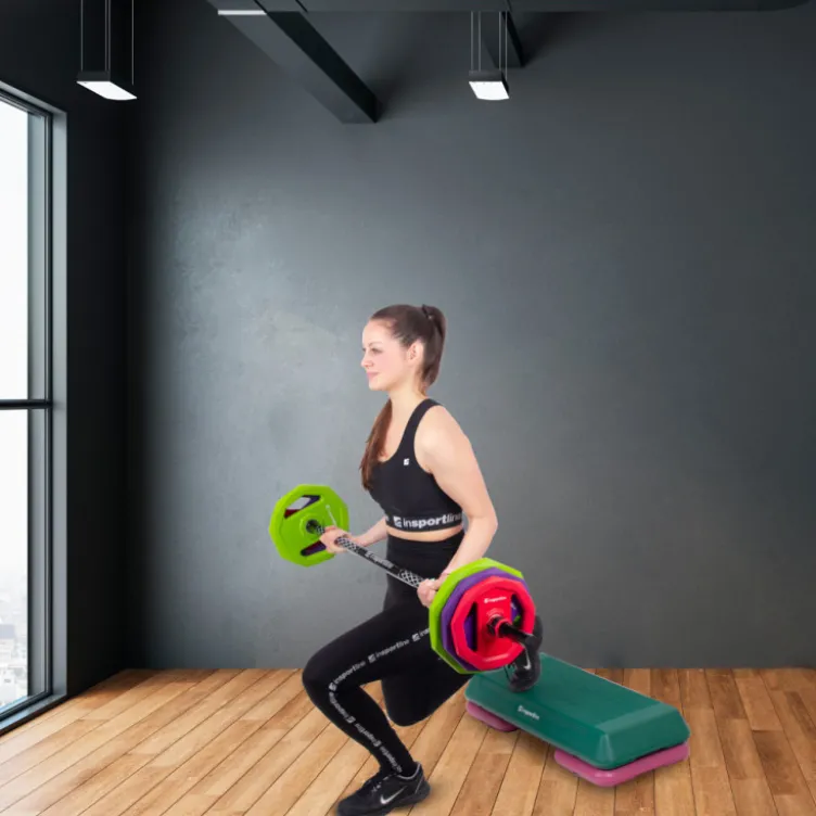 Pack d'entraînement complet barre de musculation 140 cm et plaques de poids 4-19 kg