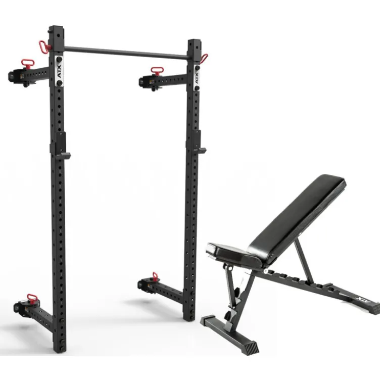 PACK homegym avec half rack pliant et banc de musculation ATX (3 modèles au choix)