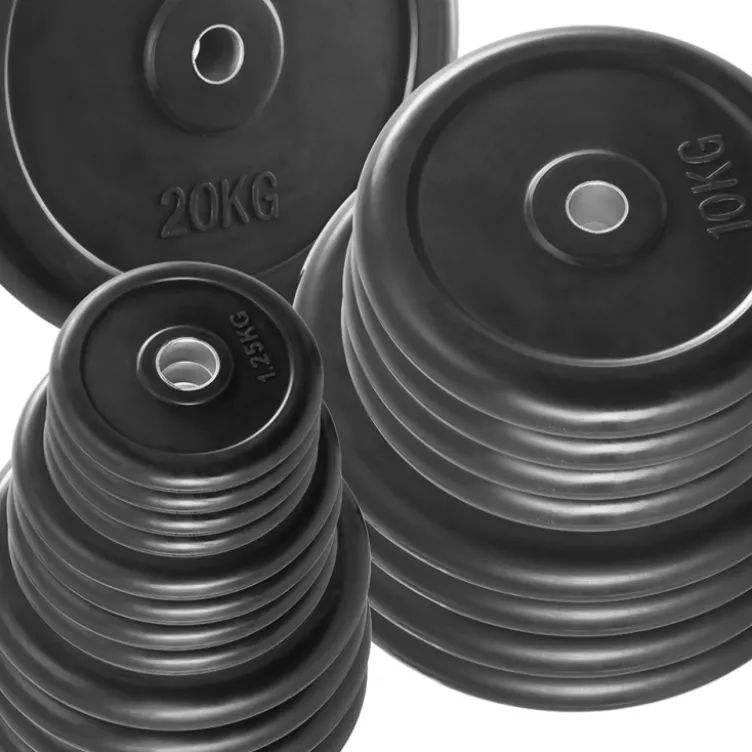 Pack 100 kg de disques de poids standards économique en caoutchouc de haute qualité