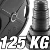 Pack 125 kg de poids olympiques 50 mm en caoutchouc avec poignées ATX