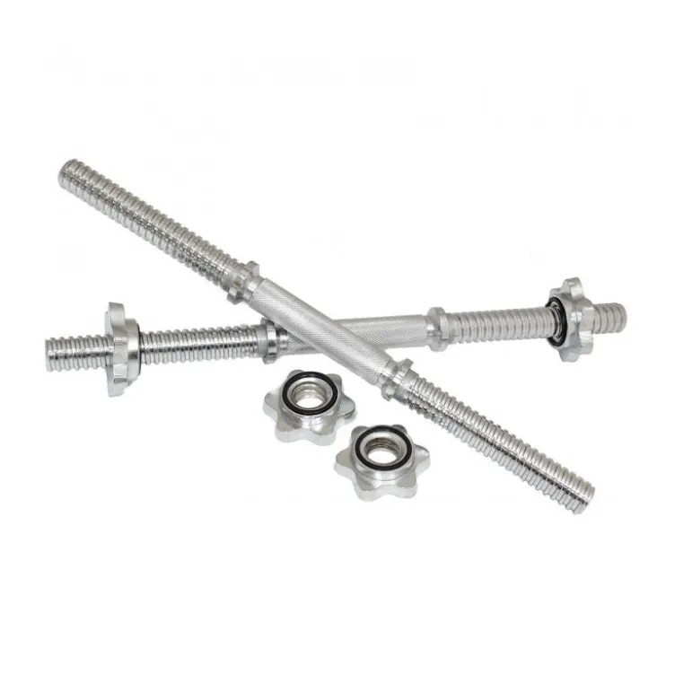 Paire de barres d'haltères standard avec colliers spinlock