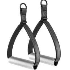 Paire de poignées en aluminium moleté pour exercices de tirage à la poulie de marque ATX