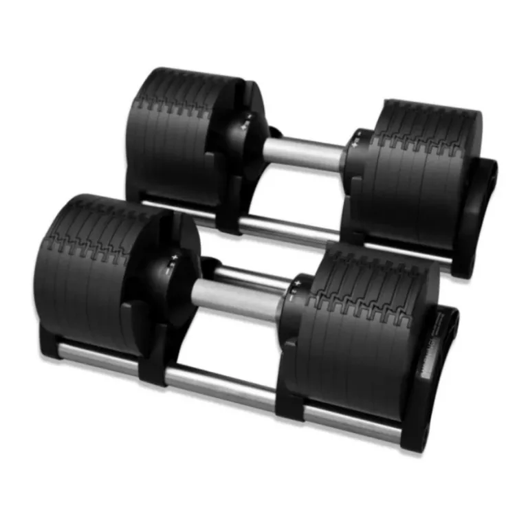 Paire d'haltères réglables 2 à 32 kg incrémentation 2 kg avec supports inclus pour Home-Gym
