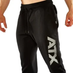 Pantalon de survêtement ATX avec poche en zip et porte-serviette - Design noir
