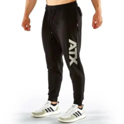 Pantalon de survêtement ATX avec poche en zip et porte-serviette - Design noir