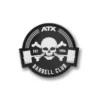 Patch velcro unilatéral avec logo Barbell Club ATX pour sac de sport et gilet de poids