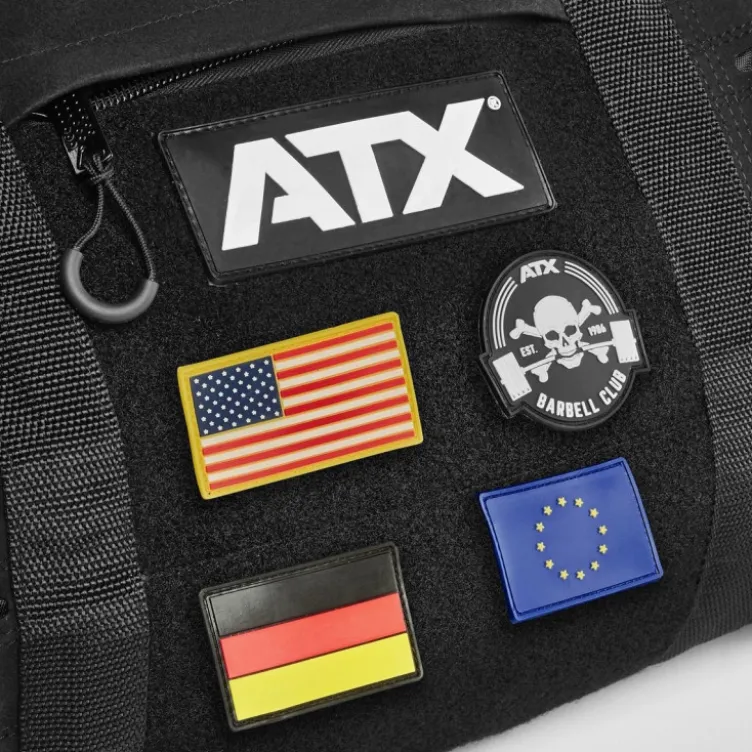 Patch velcro unilatéral avec logo Barbell Club ATX pour sac de sport et gilet de poids
