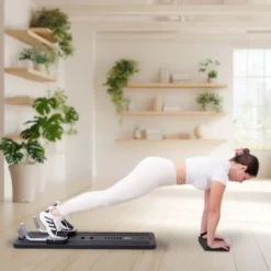 Pilates Reformer pliable avec bandes de résistance et poignées de pompes - Pilates à domicile