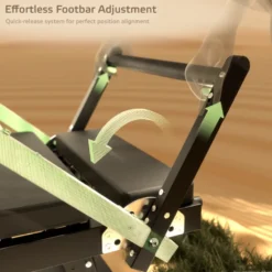 Pilates reformer pliable avec système de double résistance max 75 kg et planche de saut - Plateforme coulissante silencieuse