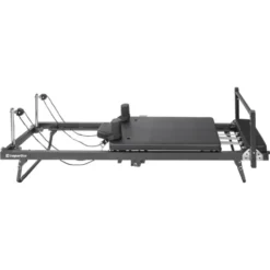 Pilates reformer pliable avec système de double résistance max 75 kg et planche de saut - Plateforme coulissante silencieuse