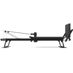 Pilates reformer pliable avec système de double résistance max 75 kg et planche de saut - Plateforme coulissante silencieuse