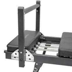 Pilates reformer pliable avec système de double résistance max 75 kg et planche de saut - Plateforme coulissante silencieuse