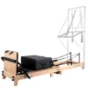 Pilates Reformer professionnel pliable en bois de chêne massif avec réglages multiples et résistance à ressorts