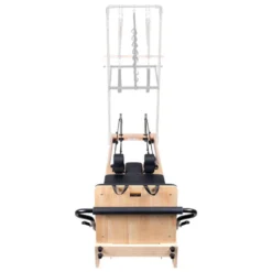 Pilates Reformer professionnel pliable en bois de chêne massif avec réglages multiples et résistance à ressorts