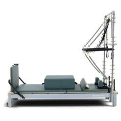 Pilates Reformer professionnel avec résistance à ressorts jusqu'à 79 kg et appui-tête ajustable - Pilates Box incluse